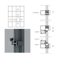 Aluminum Curtain Wall Profile exposed frame hidden frame